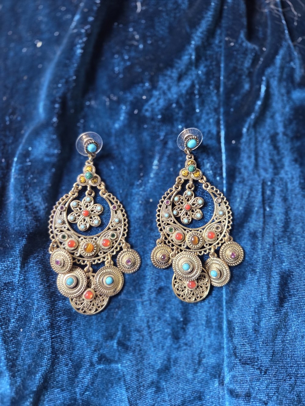 Bohemian Multicolor Filigree Drop Earrings - Women Jewelry